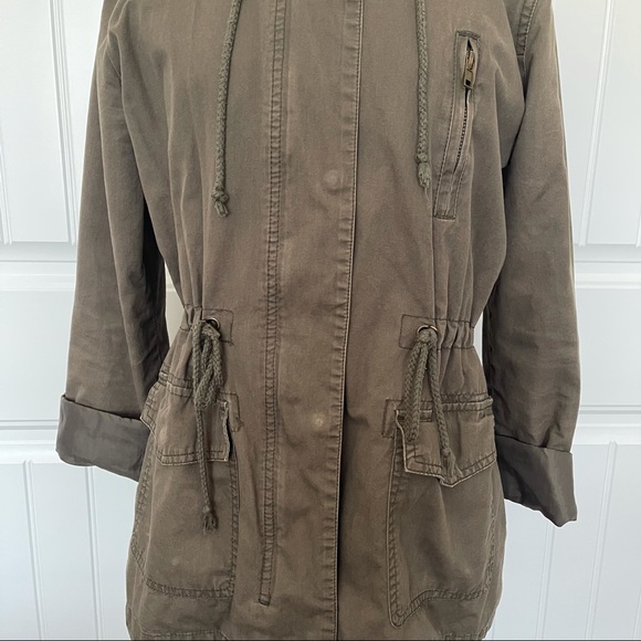 Forever 21 Army Green Hooded Utility Jacket - Picture 3 of 8